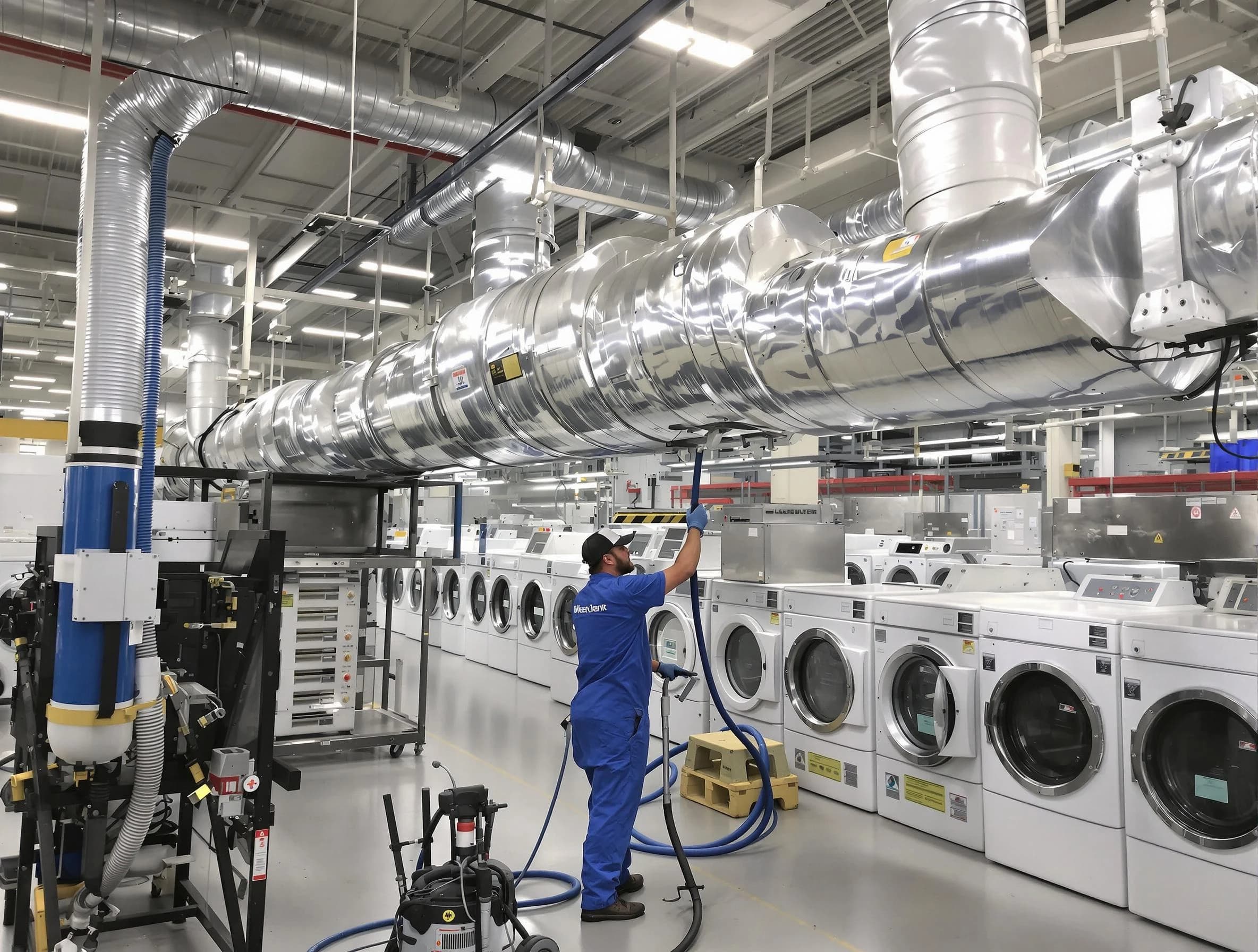 Sandy Dryer Vent Cleaning team performing heavy-duty industrial dryer vent cleaning in Sandy