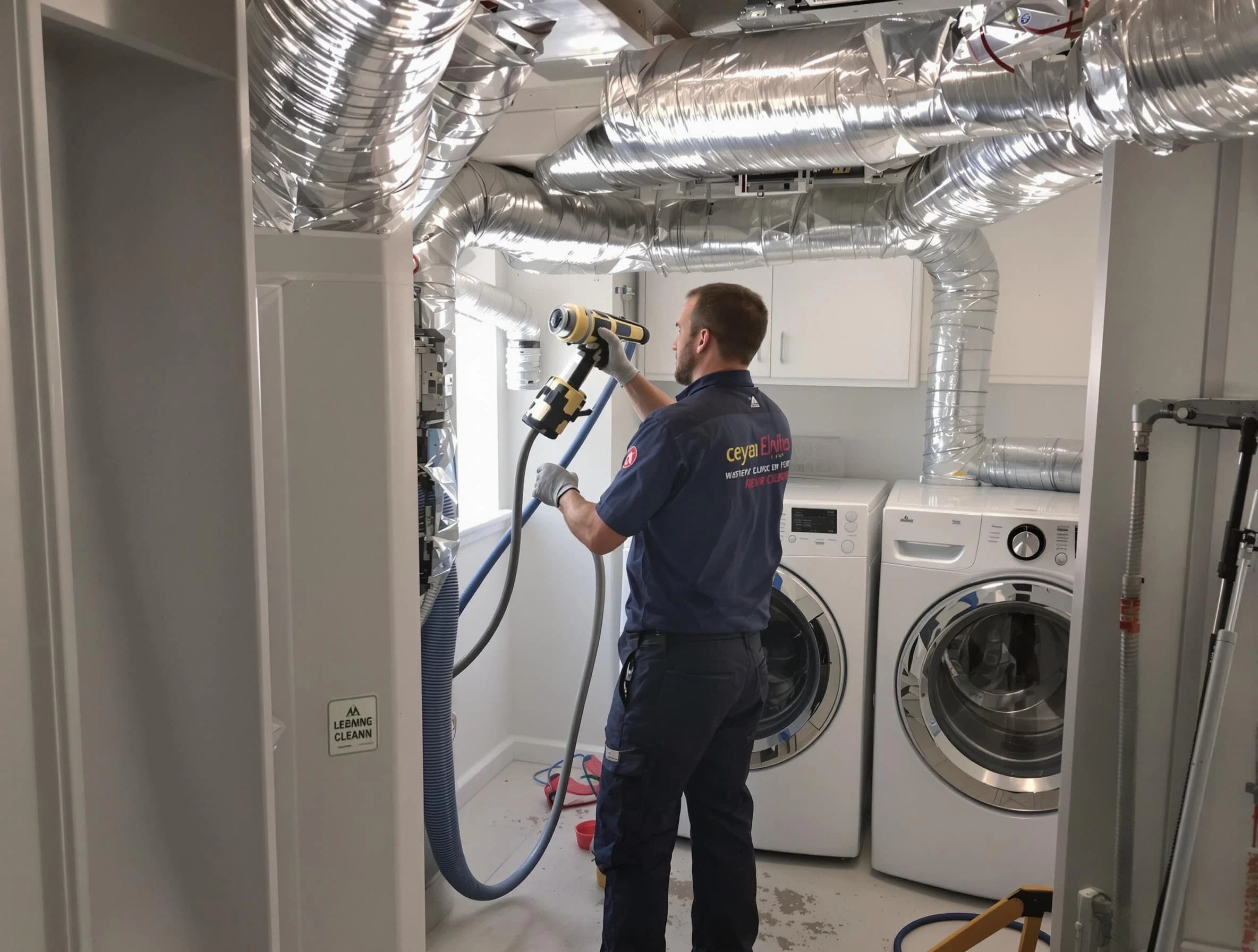 Sandy Dryer Vent Cleaning specialist using advanced equipment for thorough duct cleaning in Sandy