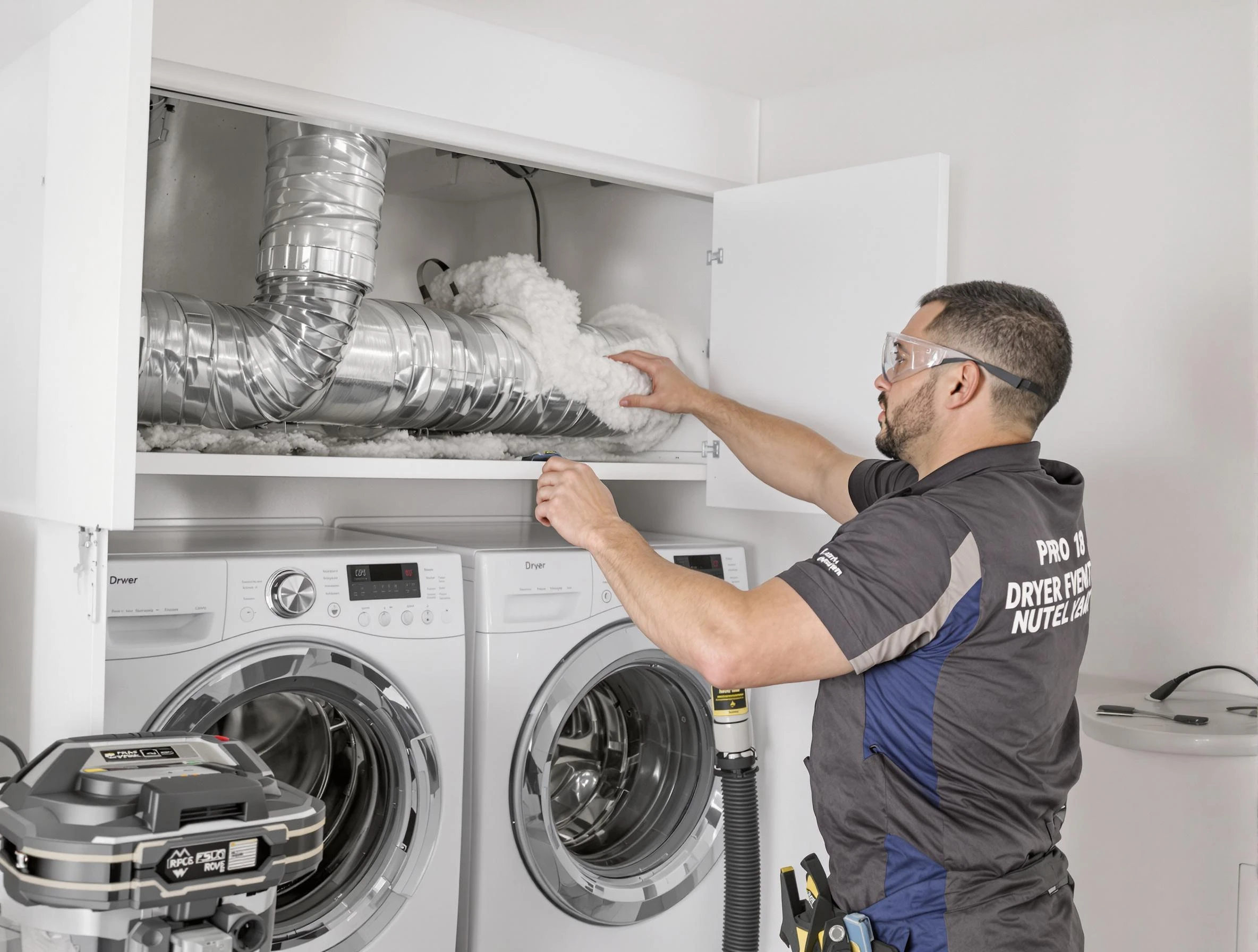 Sandy Dryer Vent Cleaning certified technician performing specialized gas dryer vent cleaning in Sandy